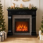 Fireplace Mantel Surround  Freestanding Wood Mantel With Legs For Living Room