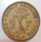1952 Belgian Congo 5 Francs Coin