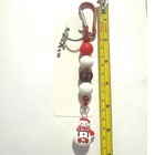 Christmas Keychain Or Bag Charm With Snowman    Candy Cane  Brand New 6 5   