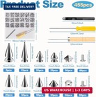 455pcs Punk Spikes And Studs Kit For Clothing  12 Sizes Premium Metal Cone Spike