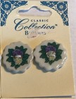 Westrim 7 8    Purple Hydrangea Flower Ceramic 2 Hole Buttons Lot 4 Button Cards