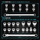 Duratech 27pcs Extra Long Flex Head Ratcheting Wrench Set Double Box End 8-22mm