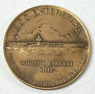 Aircraft Carrier Uss Enterprise Launching Commemorative 2 5   Bronze Medal 1960