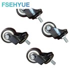 Heavy Duty 1 5  38mm Swivel Caster Rubber Wheels Top Plate Bearing - 4 Pcs