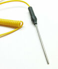 K-type Thermocouple Probe Digital Thermometer Steel Sensor Spiral Cable 