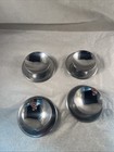 4 Vintage Ajax Shiny Chrome Beveled Concave 2  Round Knobs   2 75    Back Plates