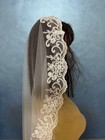 Fingertip Veil Lace Mantilla Bridal Veil One Layer With Lace