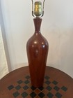 Vintage Mid-century Modern Turned Teak Table Lamp Mid Century Modern 1950   s