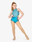 Double Platinum Light Blue Sequin Cutout Performance Leotard Xl Adult N8951 Item