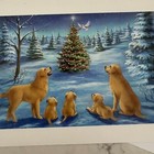 Dogs Family With Puppies Christmas Greetings In The Snow Card W envelope