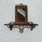  Dollhouse Miniature  1 12  Walnut Fretwork Mirror - Artist Made Furniture