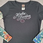 Harley-davidson Shirt Womens Xl Black Tattoo Sleeve Long Sleeve Japanese Floral