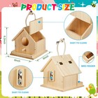 Liliful 4 Sets Wooden Diy Birdhouse Kit Unfinished Bird Houses Paints And