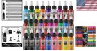 Tattoo Ink Supply Set - 28 Vibrant Colors 1oz Bottles