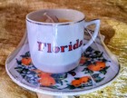 Locally Handcrafted Coco-soy Candle In Florida Souvenir Cup   Saucer Set