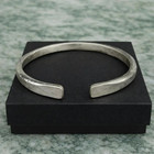 Hammered 925sterling Silver Cuff Bracelet  Minimalist Rustic Bangle