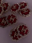 Lot Of Ten 22mm Designer Cc Vintage Button Gold Tone Chanel 10 Buttons