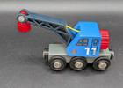 Brio World Blue Wooden Railway Cargo Crane Train Very Good Condition 33534