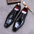 Men s Genuine Leather Dress Shoes Business Office Footwear Wood Leather Sole