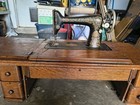 1910 Antique Singer Sewing Machine  Model 23 With Oak Cabinet 