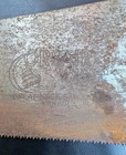 Vintage Corsair Great Neck Hand Saw 26  Carved Wheat Wood Handle Usa Tempered St