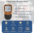 Home Use 5-in-1 Lipid Meter Cholesterol Monitor With 10 Test Strips Health Tool