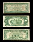 Ultra Rare Set Of 1928 Us Notes  1 Red Seal  2 Red Seal  5 Red Seal 1928 Vg-f