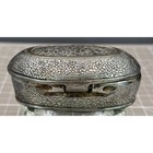 Vintage Sterling Silver Shabbat Traveling Double Candle Case Repousse