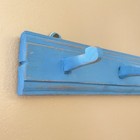 Antique Primitive Blue Painted Early Wood Peg Rack - Ohio Farmhouse - Aafa