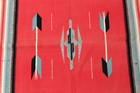 Chimayo Table Runner Or Rug Pink Teal Black White Vintage 40x20 