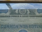 Stock Certificate For 14 Shares Of Utilities Power   Light Corp
