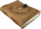 Sun   Moon With Beautiful Black Stone Journal  240 Pages Journal  Leather Vintag