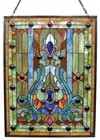 Stained Glass Window Panel Tiffany Style 18  W X 24  H Victorian One This Price