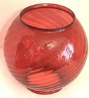 Late 1800 s Cranberry Swirled Glass Kerosene 9    Lamp Shade Vgc