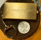 1950s Vintage Keychain Brass Credit Card Charge Plate Holder Velvet Lined