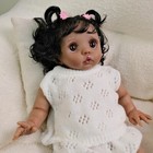 16inch Reborn Baby Doll Newborn Girl Rooted Hair Brown Skin African Toys Gift