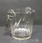 Vintage Glass Ice Bucket With Silver Plate Removable Handle Approx 5 Inches Tall