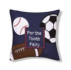  6  X 6  Tooth Fairy Embroidered Pillow With Pocket For Boys Sports Theme For 