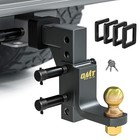Adjustable Trailer Hitch Ball Mount - 2  2  Receiver 9-1 2  Drop   8-1 4  Rise
