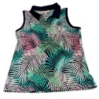 Tommy Bahama Golf Top Womens Large Multi Palm Tropical Coastal Preppy