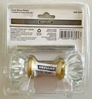 Defiant Classic Victorian Satin Brass Finish Glass Door Knobs 2 25 Inch 509 006