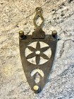 Antique Brass Flat Iron Trivet Fireplace Ornament
