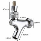 Standard Chrome Polished Draft Beer Faucet - Tap Keg Kegerator Shank Spout Brew
