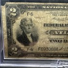 1918  2 Federal Reserve Bank Note Atlanta Fr 762 Battleship  Corner Dmg 
