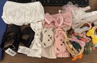 Assorted Lot Of Baby Girl Accessories  Bow Tie Headbands  Socks  Shoe  Bloomers