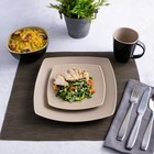 Gibson Soho Lounge Square 16-piece Dinnerware Set - Matte Taupe