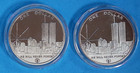 2004  1 Dollar Freedom Tower Silver 2-coin Set  1 Oz 999 Silver  1 100 Mil Clad 