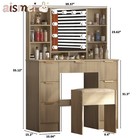 New Vanity Table Set   7 Drawers Makeup Desk With Led Lighted Mirror And Stool
