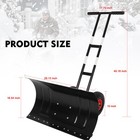 Snow Shovel Pusher W  Adjustable Handle   Wheels For Driveway Snow Removal