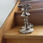 Pair Of Two Vintage Silver Plated Candlestick Candle Holders 7    Tall Weighted